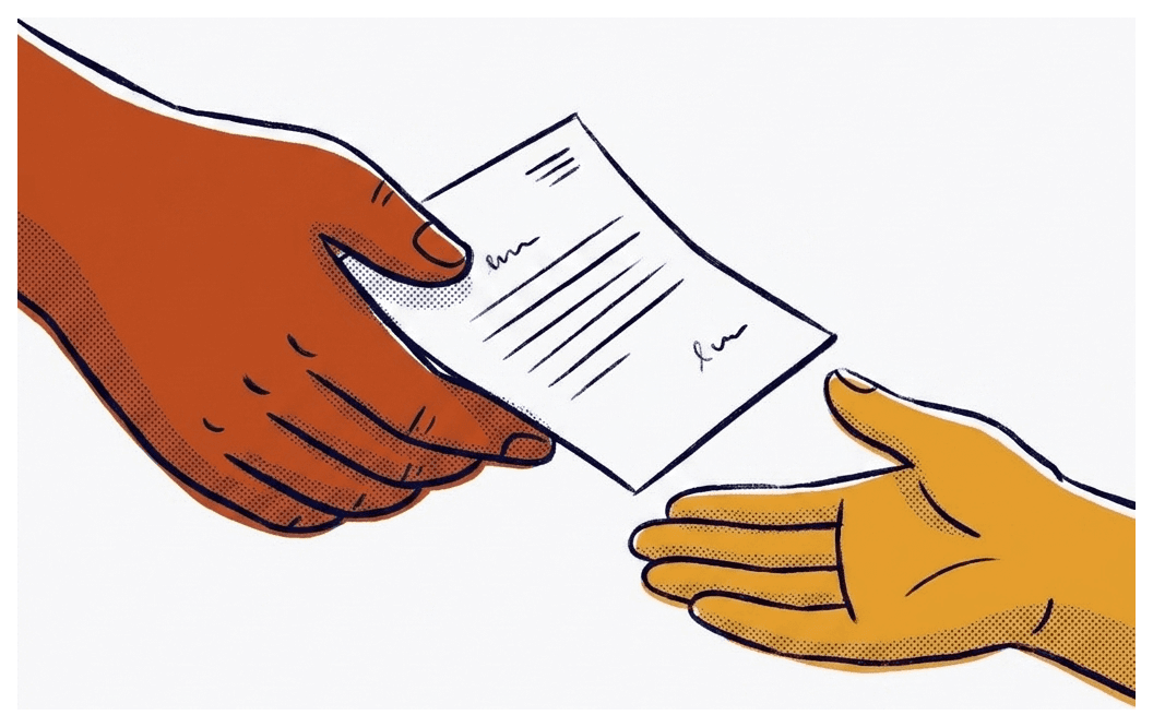 Handing over an offer letter