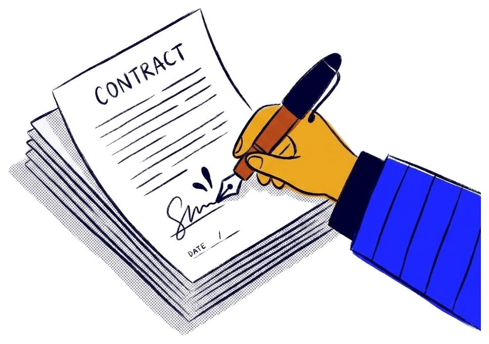 Signing a contract
