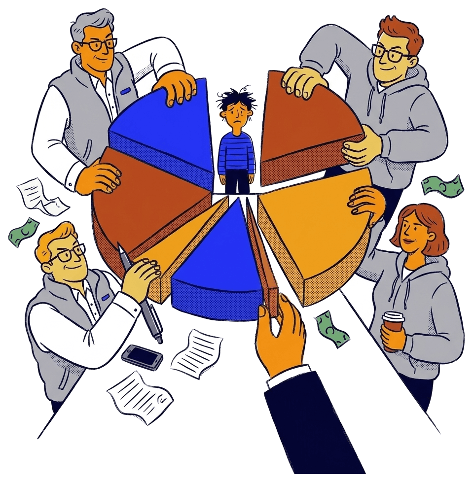 A shrinking ownership pie as investors take slices